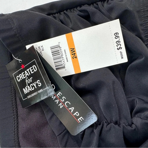 NWT Island Escape Plus Size Swim Bottoms Women's Black High Waist Size 24W - Picture 7 of 9